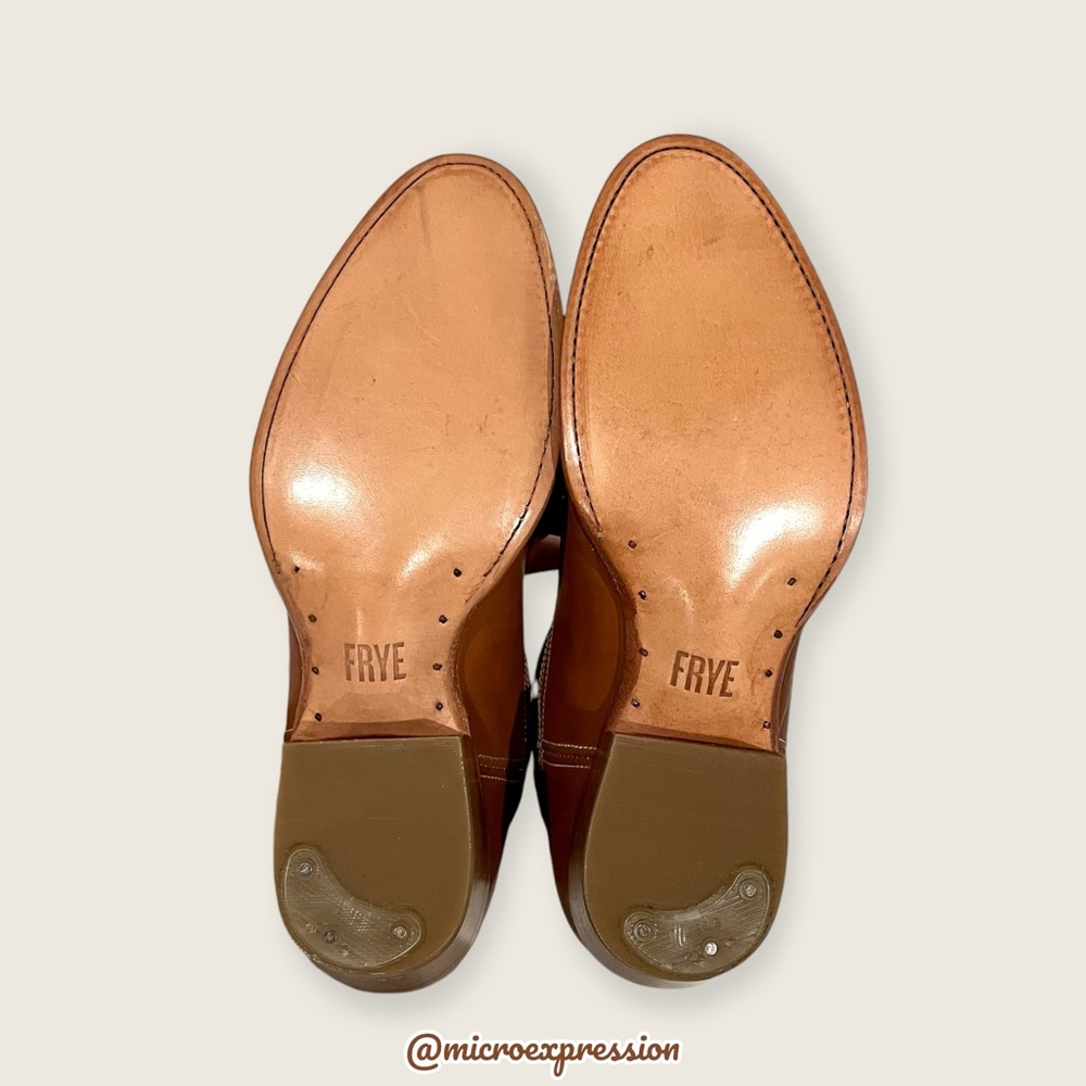 $399 Frye Floral Botanical Leaf Vine Cognac Brown Leather Cowboy Western Boot - Picture 13 of 15
